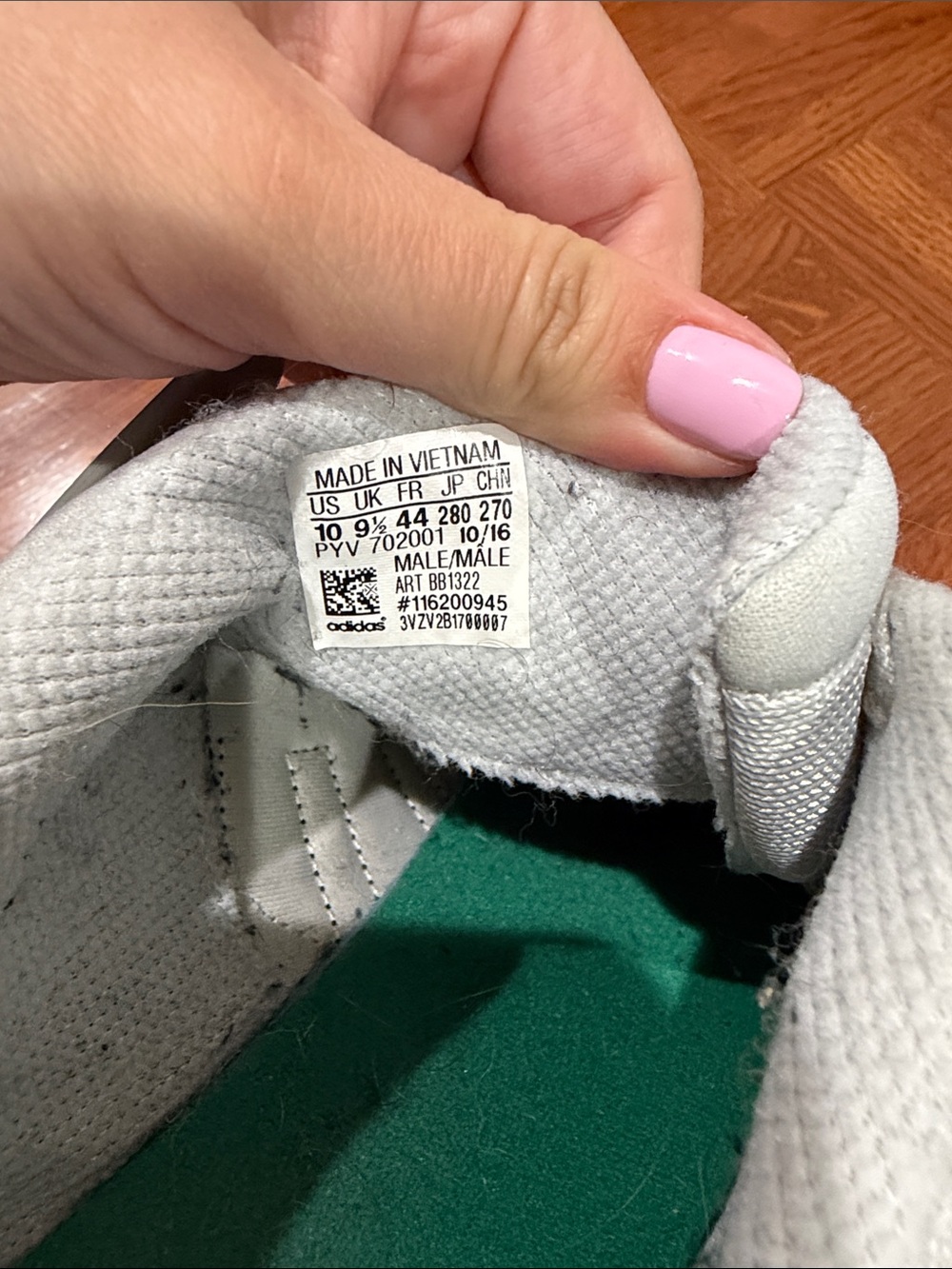 adidas Light Gray Sneakers with Black Stripes - Picture 5 of 5
